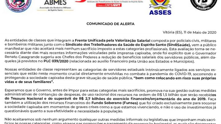 COMUNICADO DE ALERTA